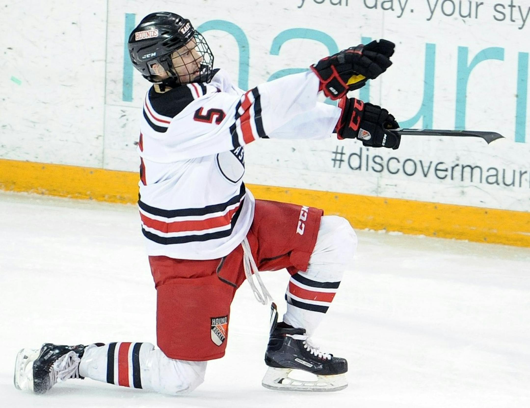 Duluth East player Garrett Worth, Class 2A, Section 7 semifinal Duluth Marshall vs. Duluth East 2/26/18 Photo by Loren Nelson, SportsEngine