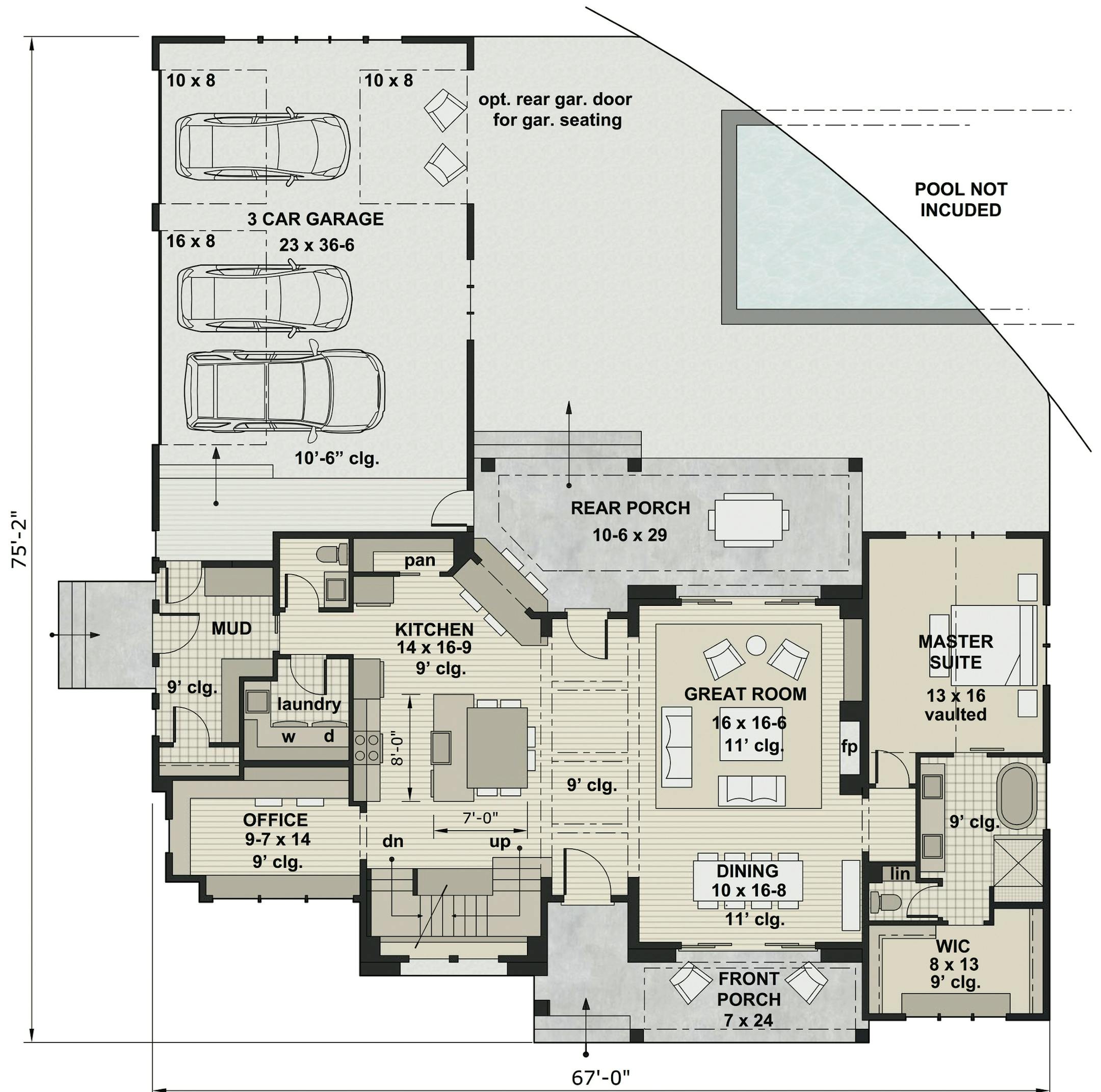 Home plan: Modern farmhouse for the city or suburbs