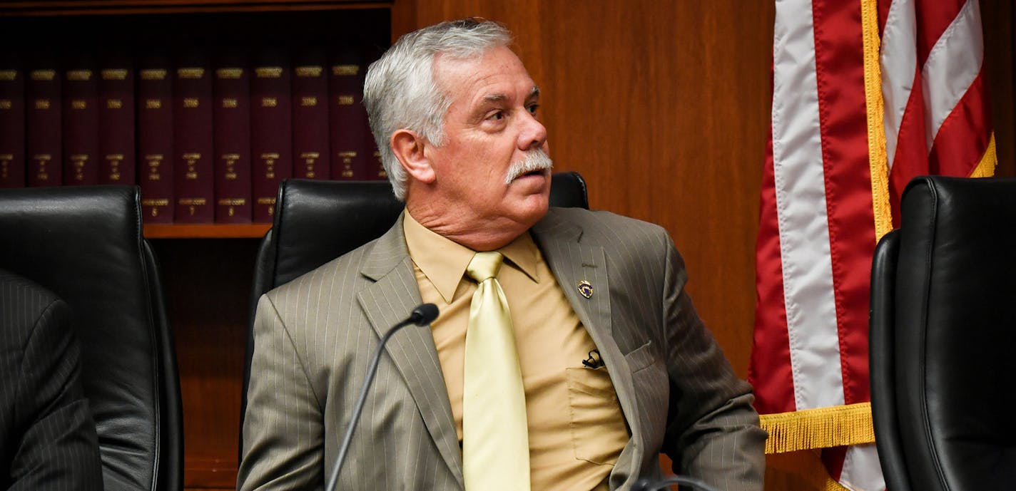 Tony Cornish, R-Vernon Center, House Public Safety and Security Policy and Finance committee. The committee voted to pass HF238, a bill that extended the rights of gun owners also known as the "stand your ground" law. Cornishes tie has the phrase "Guns Welcome on these Premises." ] GLEN STUBBE &#x2022; glen.stubbe@startribune.com Tuesday, March 28, 2017 The House Public Safety and Security Policy and Finance committee passed HF238, a bill that extended the rights of gun owners also known as the