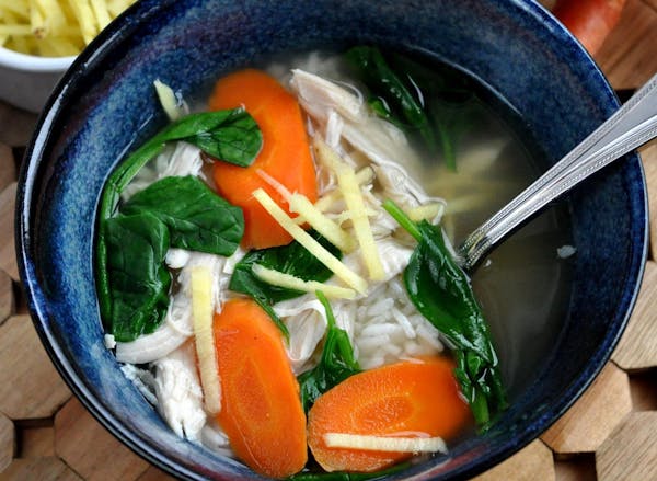 Ginger Chicken and Rice Soup