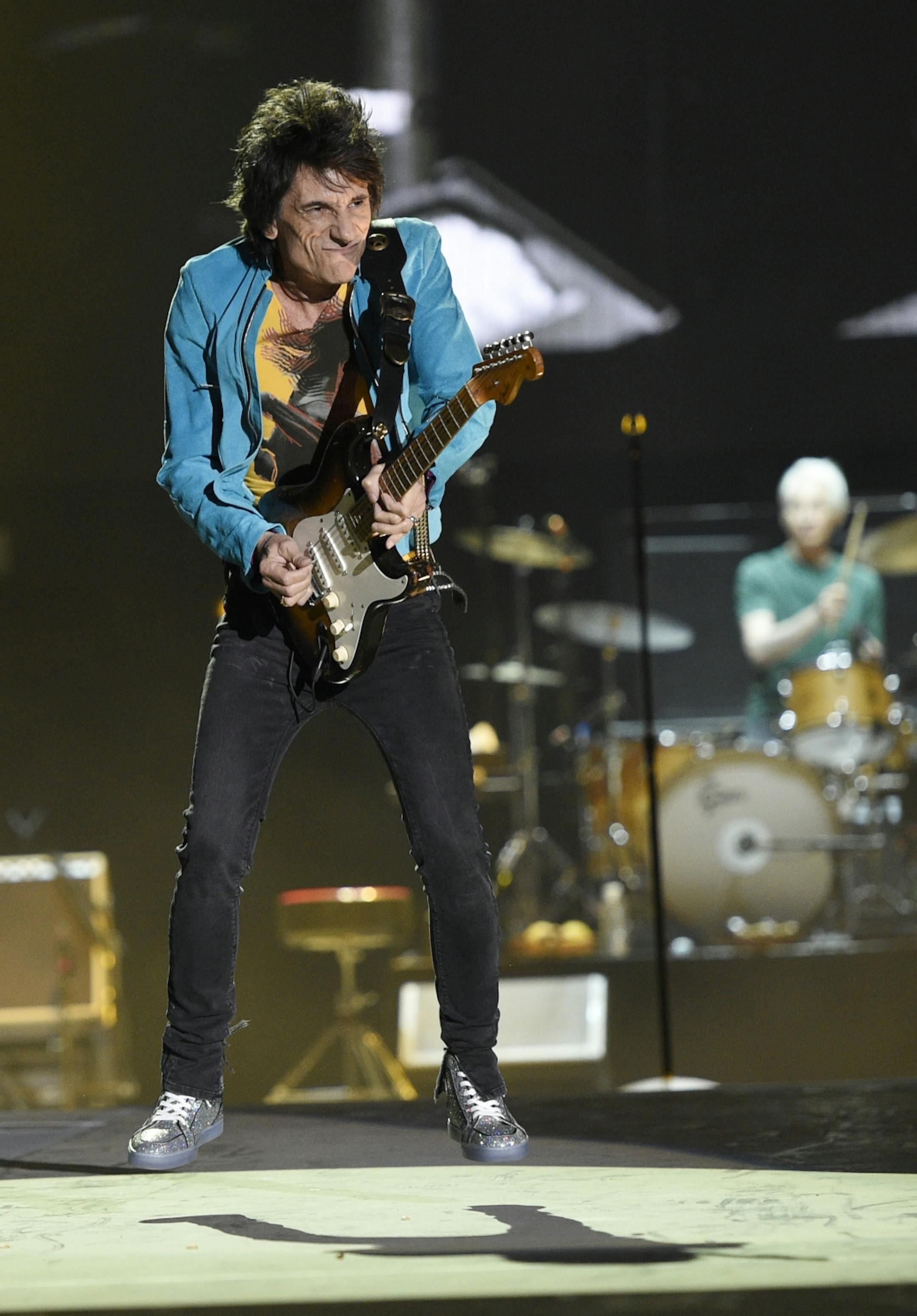 Ron Wood of The Rolling Stones performs on day 1 of the 2016 Desert Trip music festival at Empire Polo Field on Friday, Oct. 7, 2016, in Indio, Calif.