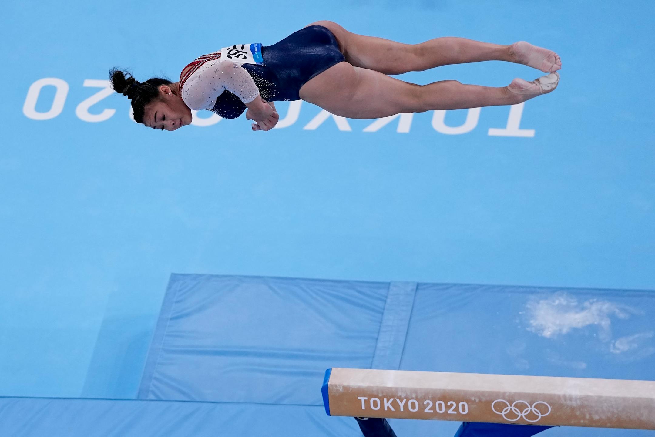 Suni Lee, of the United States, performs on the balance beam during the artistic gymnastics women's all-around final at the 2020 Summer Olympics, Thursday, July 29, 2021, in Tokyo. (AP Photo/Morry Gash)
