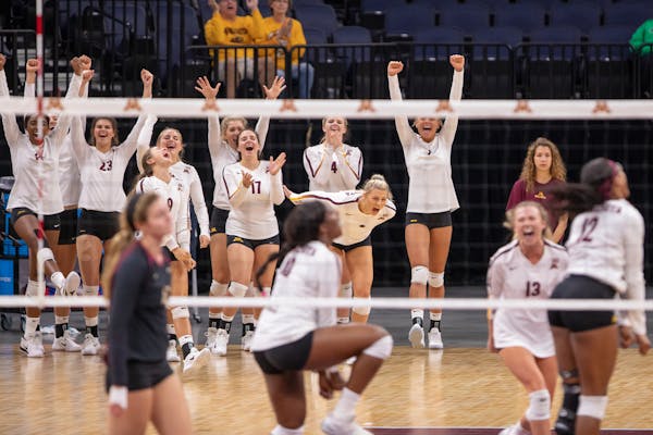 The Gophers (5-0) took over the top spot in the American Volleyball Coaches Association poll released Monday, getting 35 first-place votes and 1,538 t