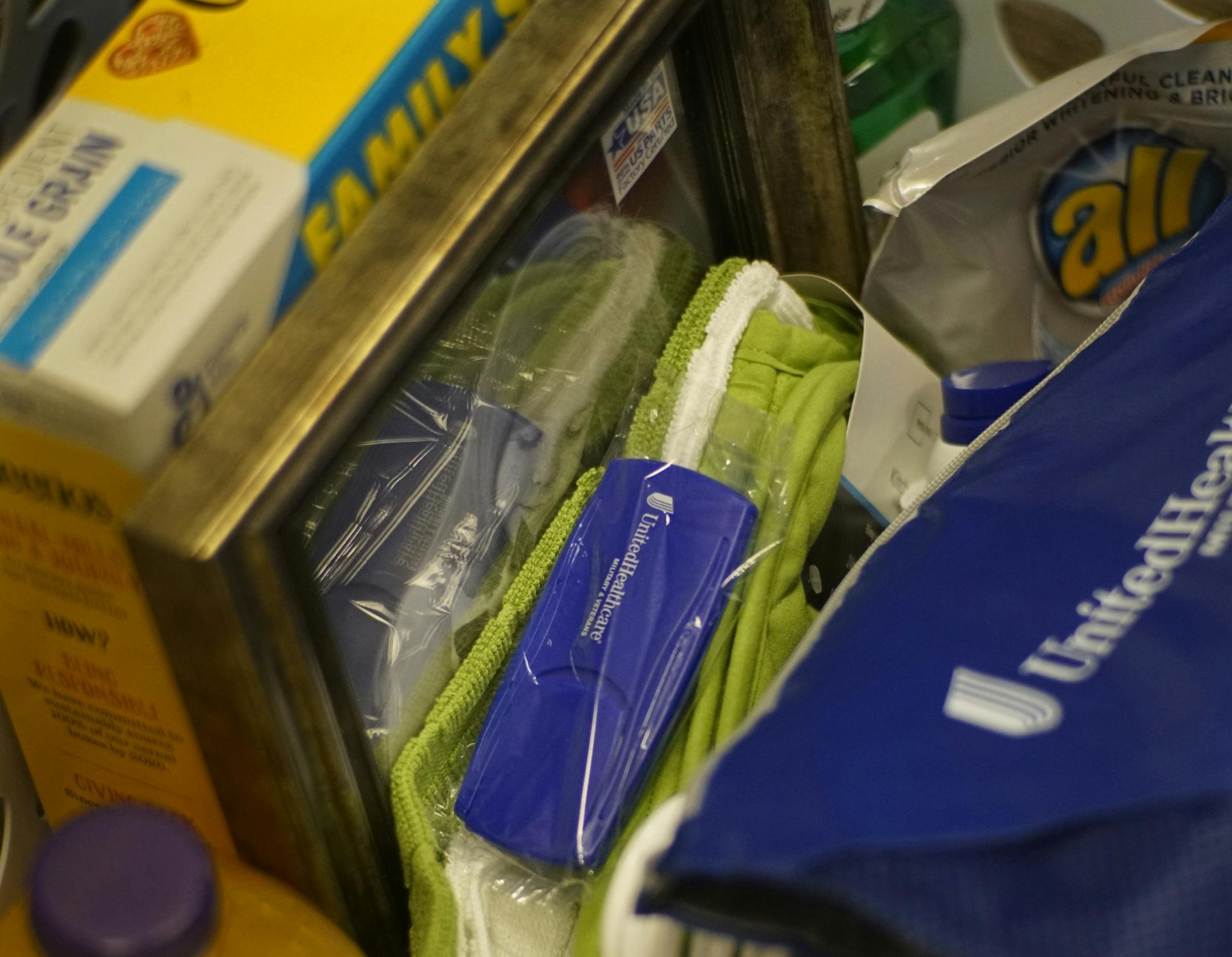 Each veteran moving in gets a welcome basket that includes a picture frame and personal items.