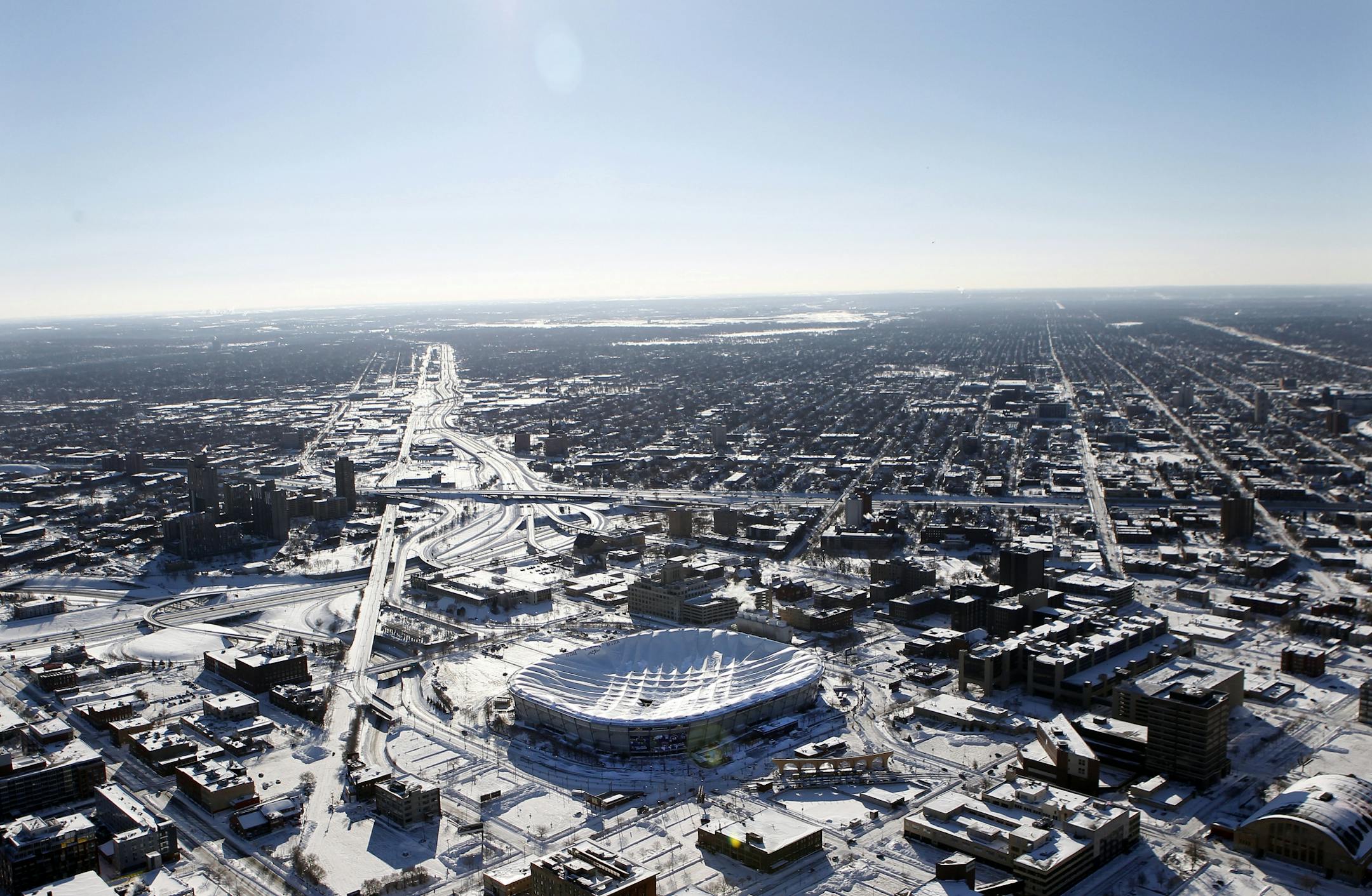 The roof of Mall of America Field / The Metrodome in Minneapolis, Minn. collapsed due to the heavy snow. The Game between the Minnesota Vikings and New York Giants was rescheduled and will be played in Detroit on Monday night.
