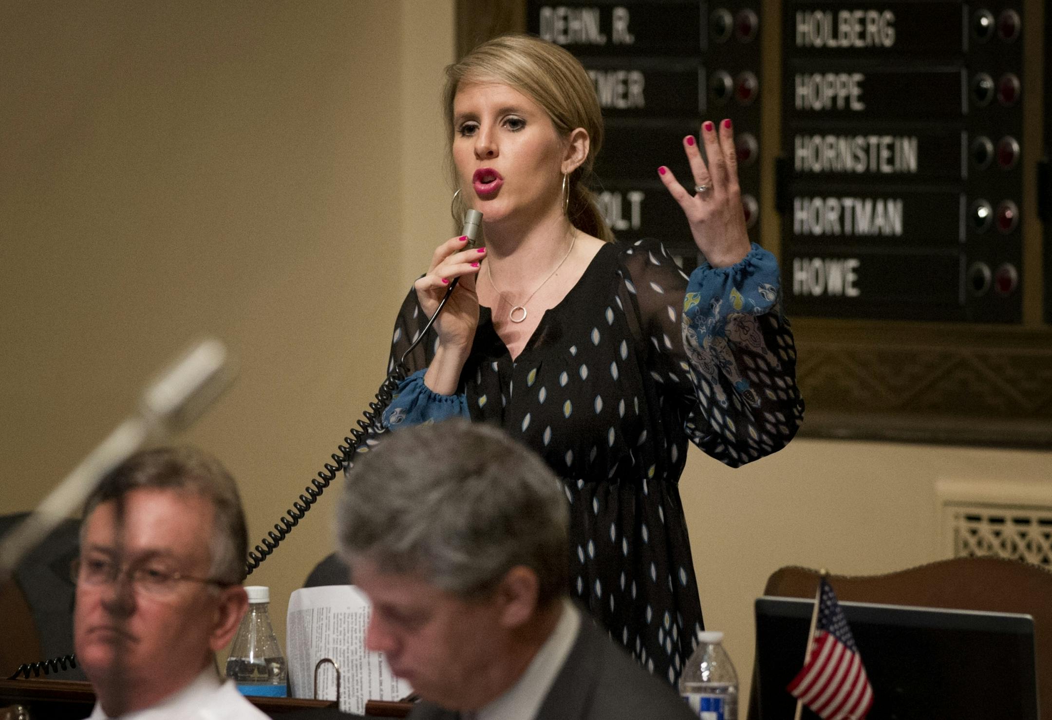 Rep. Tara Mack, R-Apple Valley, spoke passionately against the daycare unionization bill on the House floor. Monday, May 20, 2013