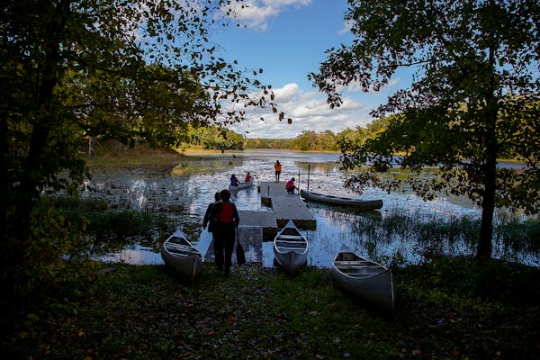Canoe rides were one of the many events offered to visitors at the Lee & Rose Warner Nature Center during their annual "Fall Color Blast," event, Sund