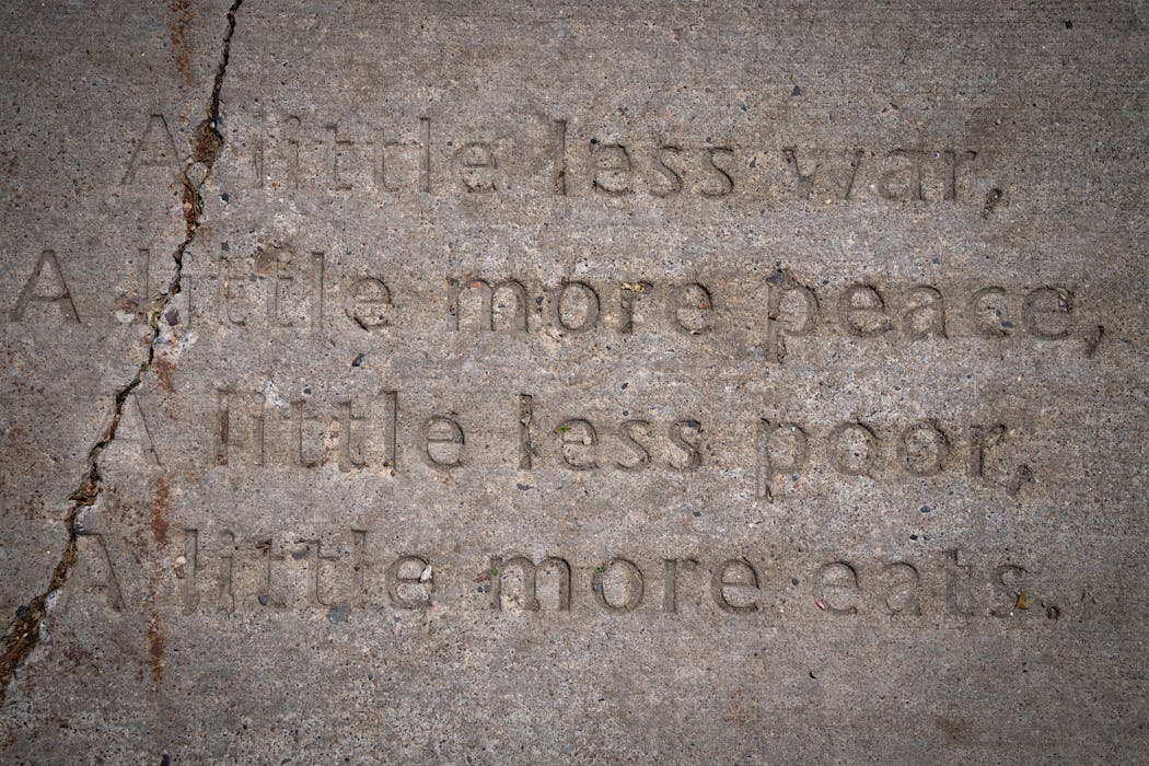“Untitled” by Eyang Wu is among the sidewalk poetry on Selby Ave. in St. Paul.