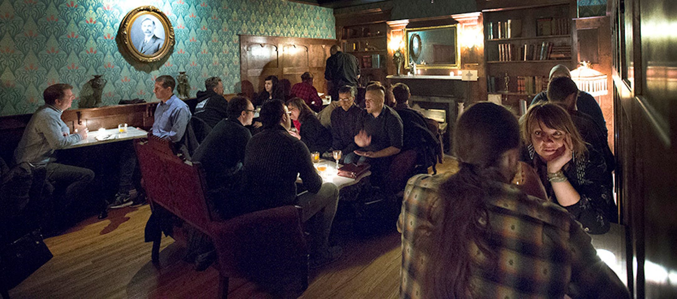 Patrons in one of the rooms at Volstead's Emporium in Uptown.