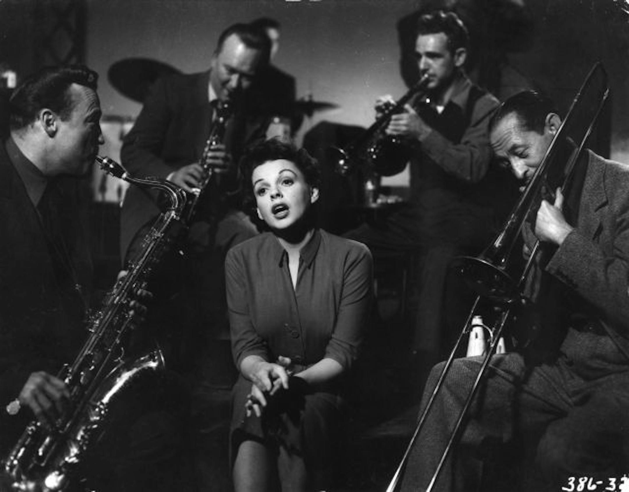 Judy Garland (center) stars in the 1954 movie version of A STAR IS BORN. File photo.