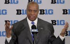 Vikings chief operating officer Kevin Warren talks to reporters after being named Big Ten Commissioner during a news conference last June.
