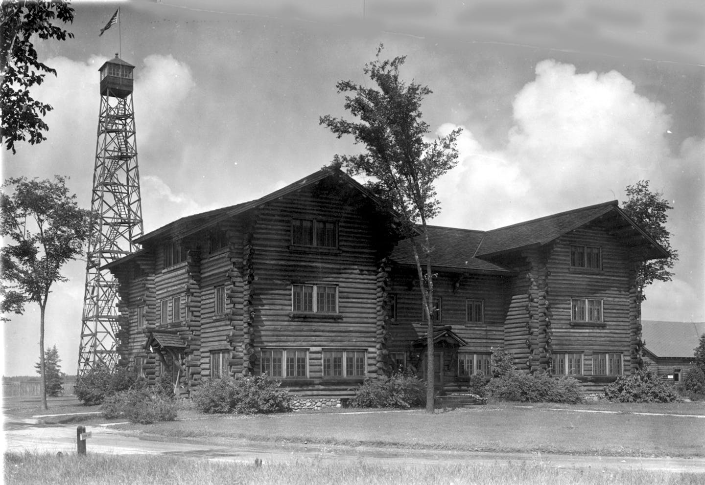 The Chippewa National Forest headquarters in Cass Lake, Minn., remains, but its former fire tower has been dismantled and removed.