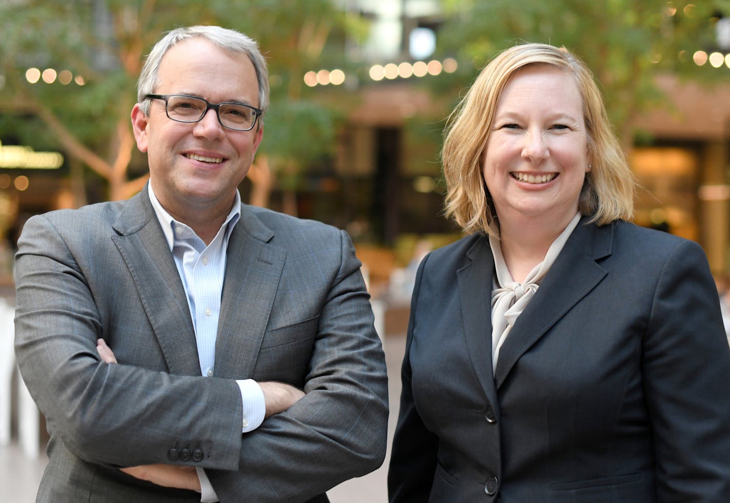 Managing Partner Steve Ryan and Ann Rainhart, chief operating officer, of Briggs and Morgan. Photo: Briggs and Morgan