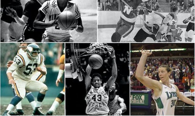 Clockwise from top left: Linda Roberts, Lou Nanne, Katie Smith, Mychal Thompson and Mick Tingelhoff are five of the 10 inductees for the Minnesota Spo