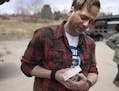 Travis Paulson of Eveleth,MN pointed out the insulin that he and purchased on a recent to trip during a lunch break Saturday May 4, 2019 in Eveleth, M