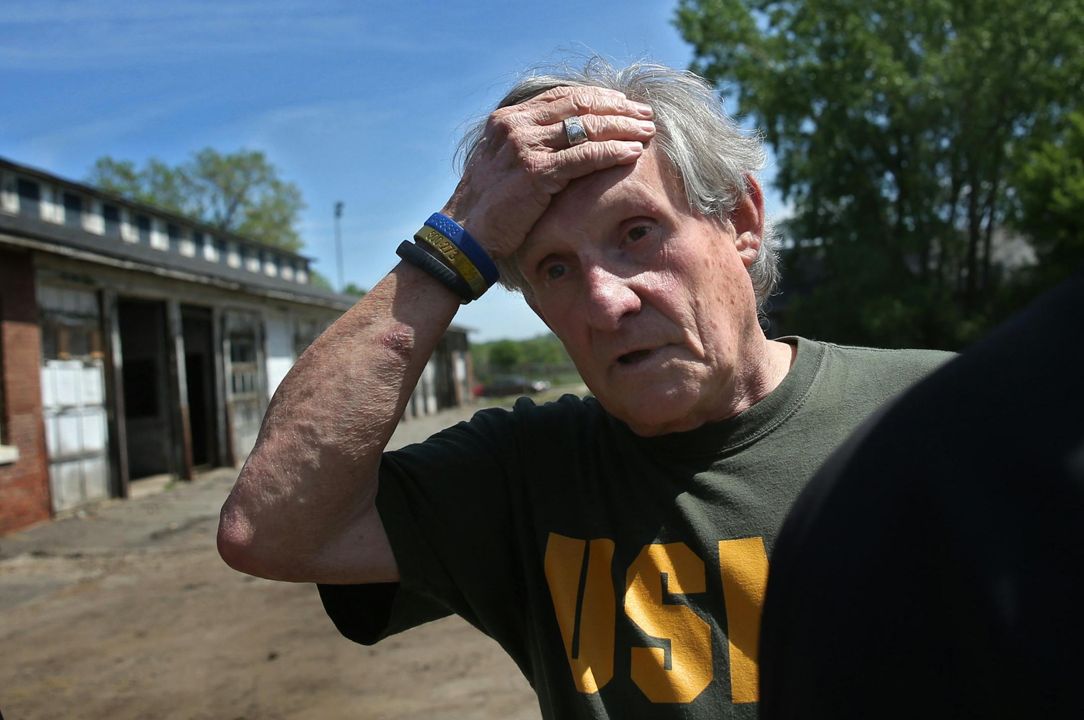 Jerry Readmond, a Marine veteran who served in Vietnam in 1965-1966, collected his thoughts while addressing members of the media following a ceremonial ground breaking for new, affordable housing for veterans at Fort Snelling.