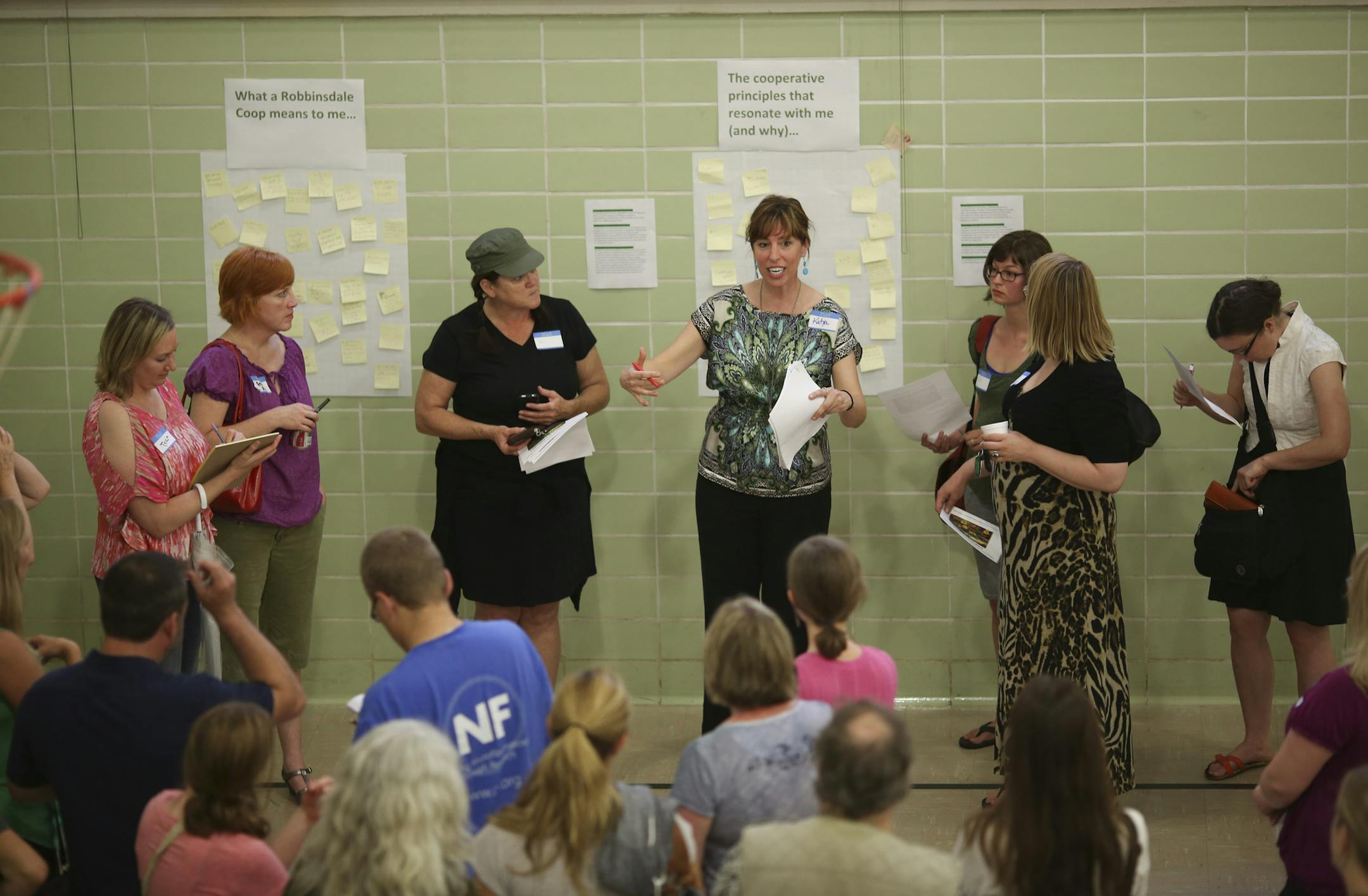 Rainbow Foods recently closed its north Minneapolis store, where many Robbinsdale residents shopped for groceries. Now the city of Robbinsdale and many of its citizens would like to either start their own co-op, or entice one of the Twins Cities' existing co-ops to expand there. Residents gathered Monday night, June 24, 2013 at Elim Lutheran Church in Robbinsdale to explore the idea of forming their own co-op. After the meeting concluded, anyone who wanted to get involved with the establishment