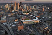 Target Field is situated in the shadow of the Minneapolis skyline.