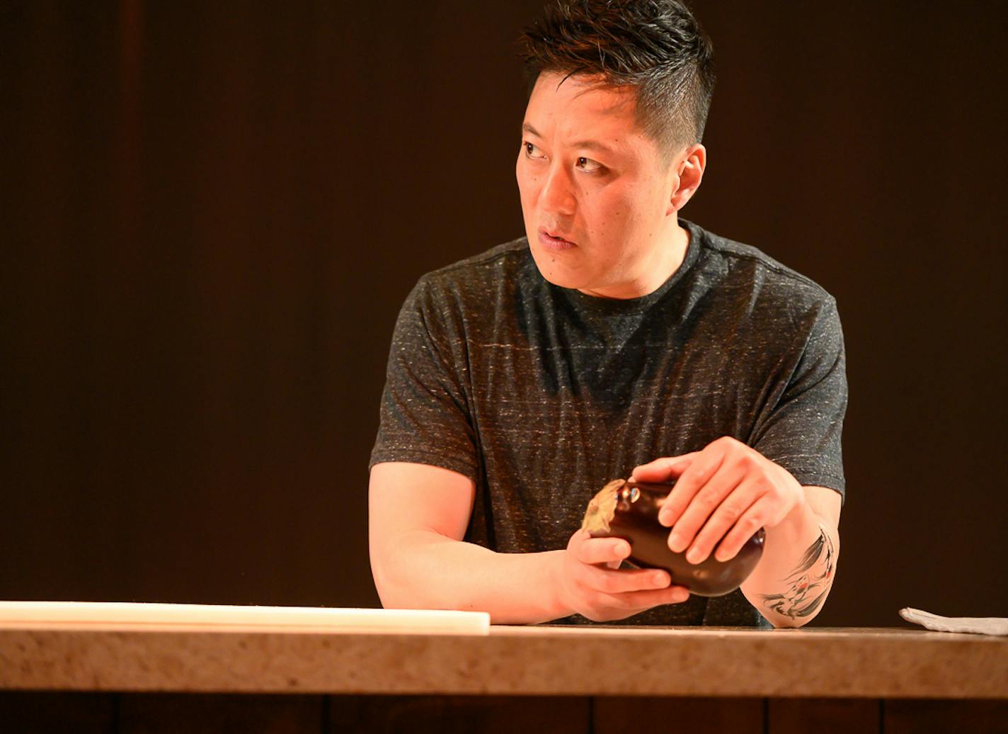 Kurt Kwan in "Aubergine" at Park Square Theatre.
credit: Rich Ryan