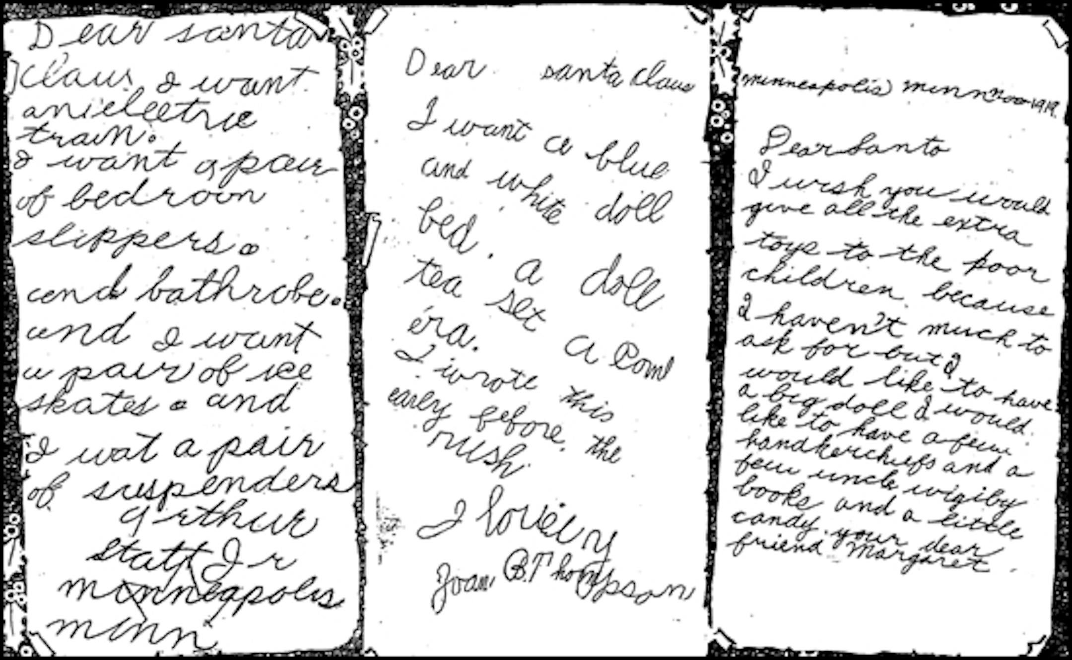 Letters to Santa, Dec. 21, 1919
