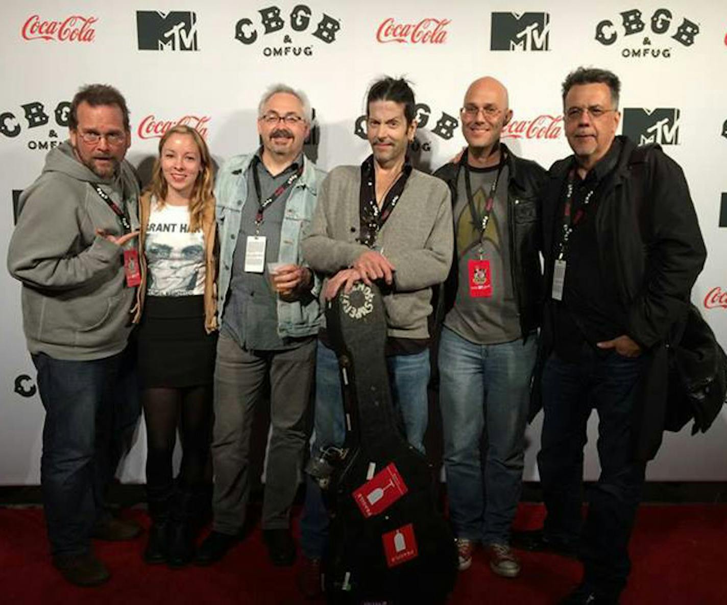 The crew at CBGB Fest for the US premiere of Every Everything. Left to Right: Scott Storm, Sarah Hajtol, Jay Smales, Grant Hart, Jan Radder, & Gorman Bechard