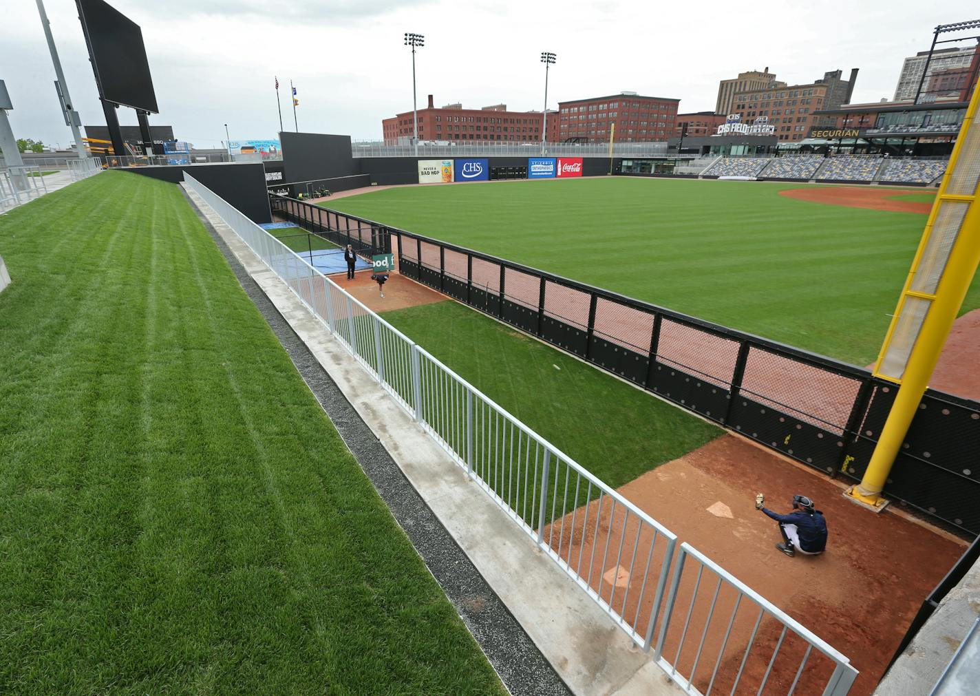 Picnic in the park? CHS Field will offer a variety of seating options for Saints fans, including a grassy berm in left field that overlooks the bullpens.