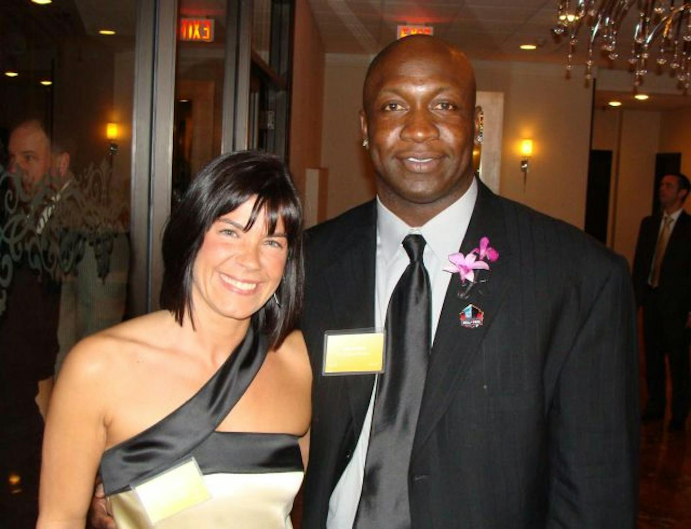 Candace and John Randle, honorary co-chairs. Their twins attend the school and their son, Jonathan, was highlighted in a video.