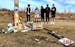 Friends of Garrett Bumgarner, who died in car crash March 13, 2021, in Woodbury, gathered at the scene of the crash on Settlers Ridge Parkway. Bumgarn