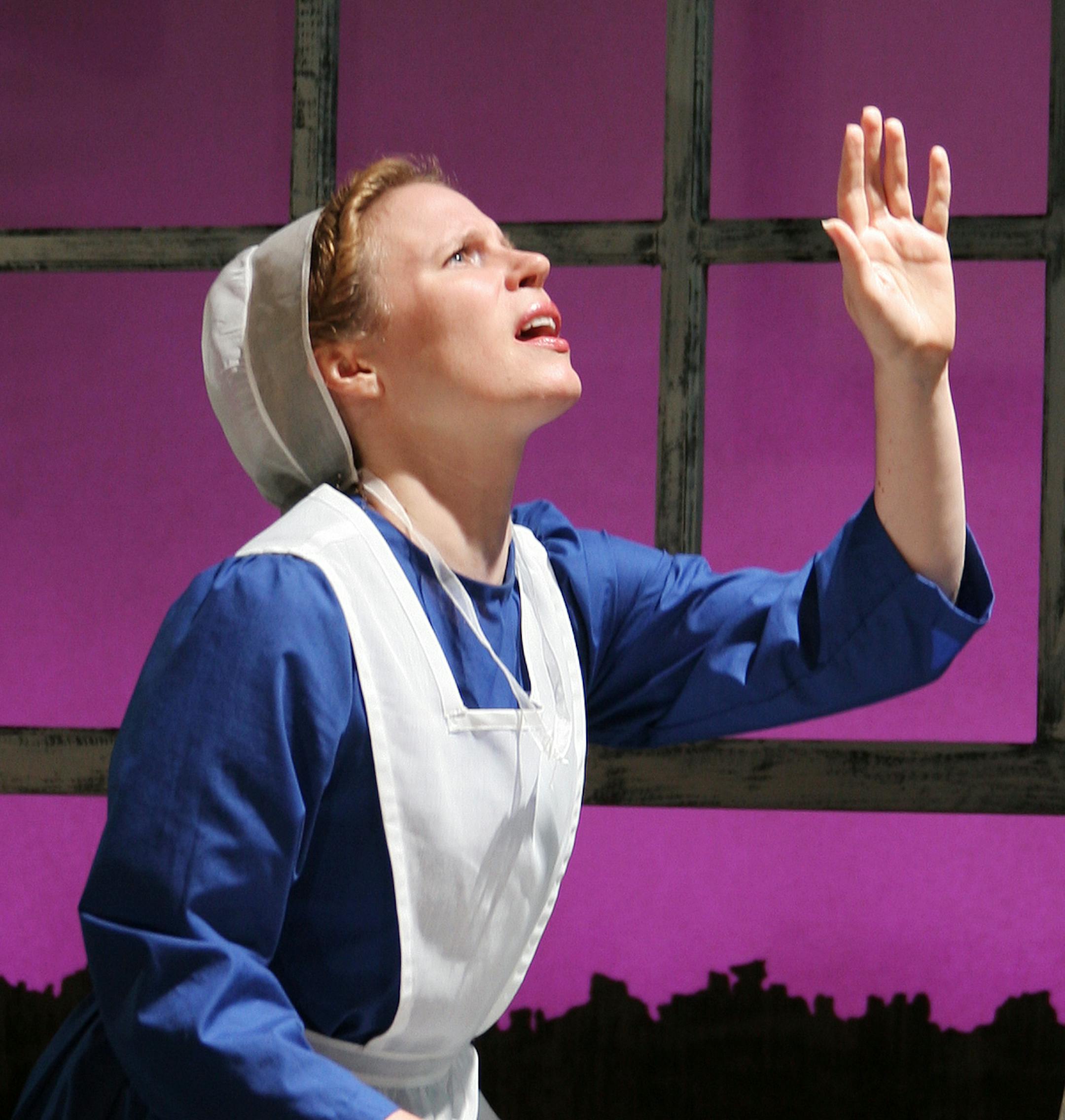 Jessica Dickey in The Amish Project, written and performed by Jessica Dickey, and originally directed by Sarah Cameron Sunde. Photo by Sandra Coudert