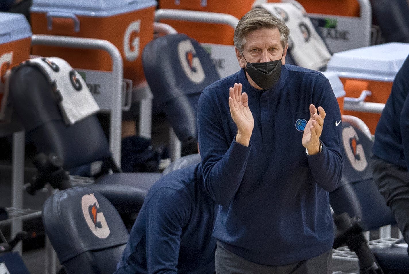 Minnesota Timberwolves head coach Chris Finch in the second quarter.