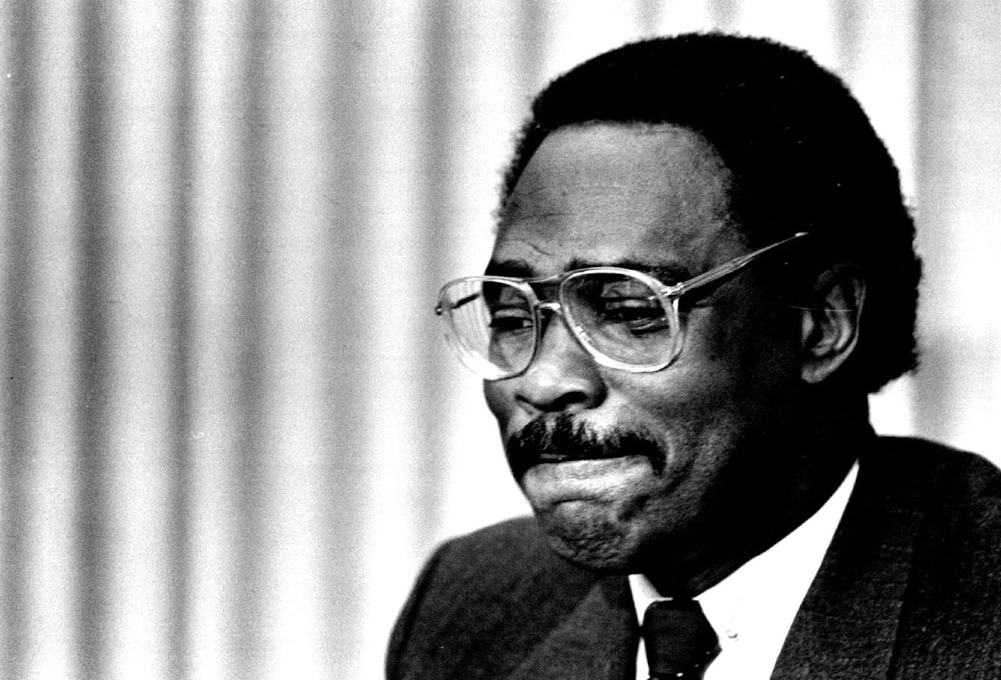 April 9, 1986 Rep. Randy Staten: "My departure from public office does not mean my battles for the underprivileged are over." John Croft, Minneapolis Star Tribune