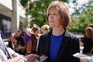 U.S. Sen. Tina Smith answered questions from reporters following the press conference Friday. ] ANTHONY SOUFFLE � anthony.souffle@startribune.com U.