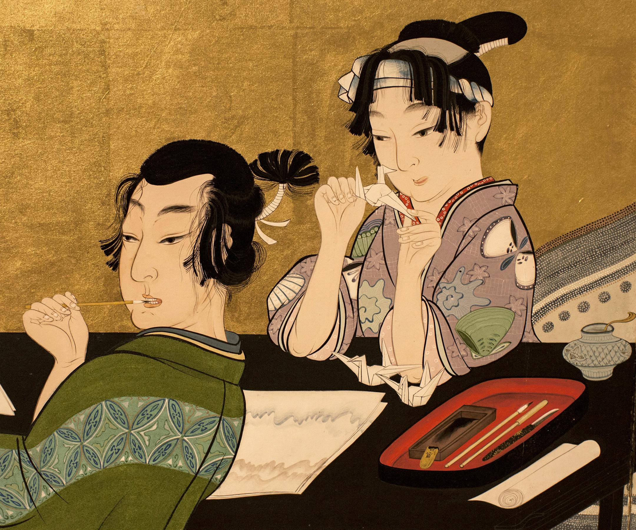 "The Four Elegant Pastimes", 19th-century screens by Shibata Zeshin, is on display in The Audacious Eye: Japanese Art from the Clark Collections at the Minneapolis Institute of Arts September 20, 2013. The exhibition opens October 6 and runs through January 12, 2014. (Courtney Perry/Special to the Star Tribune)