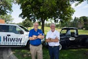 HIway and Spire credit unions are combining. Shown are Dave Boden, CEO of Hiway Credit Union, left, and Dan Stoltz, CEO of Spire Credit Union.