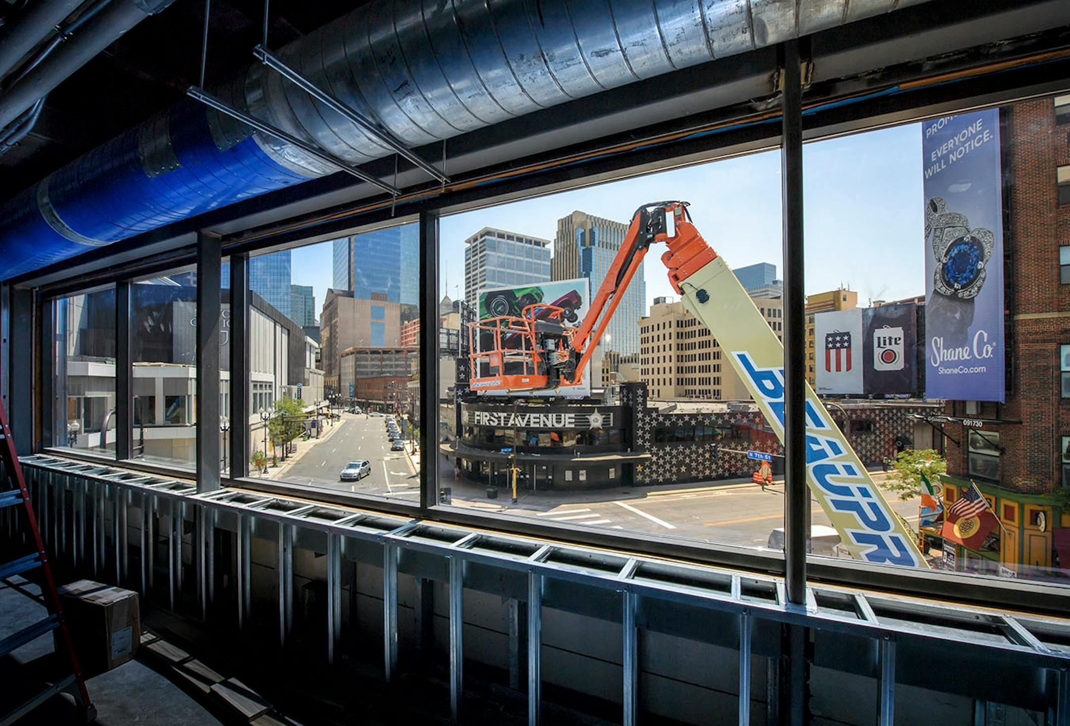 One huge improvement in the Target Center renovation is the addition of large windows in concourses and a large atrium to look out on Hennepin Ave and the Minneapolis skyline.