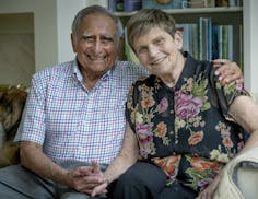 Minnesota surgeon Dr. Henry Buchwald, 86, and his wife Emily, a children's book publisher, held each other at their home, Wednesday, July 3, 2019 in E