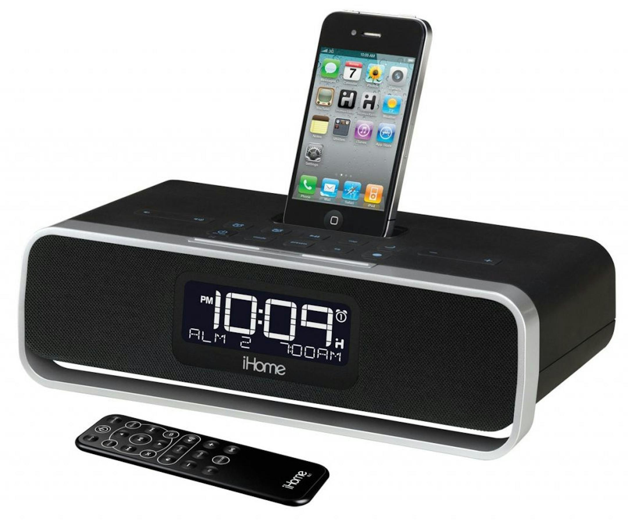 The app enhanced iHome iA91 stereo clock Radio has all the features you would expect from the device including: waking you to tunes of your choice from your iPhone or iPod, which is charged on the top sided dock.