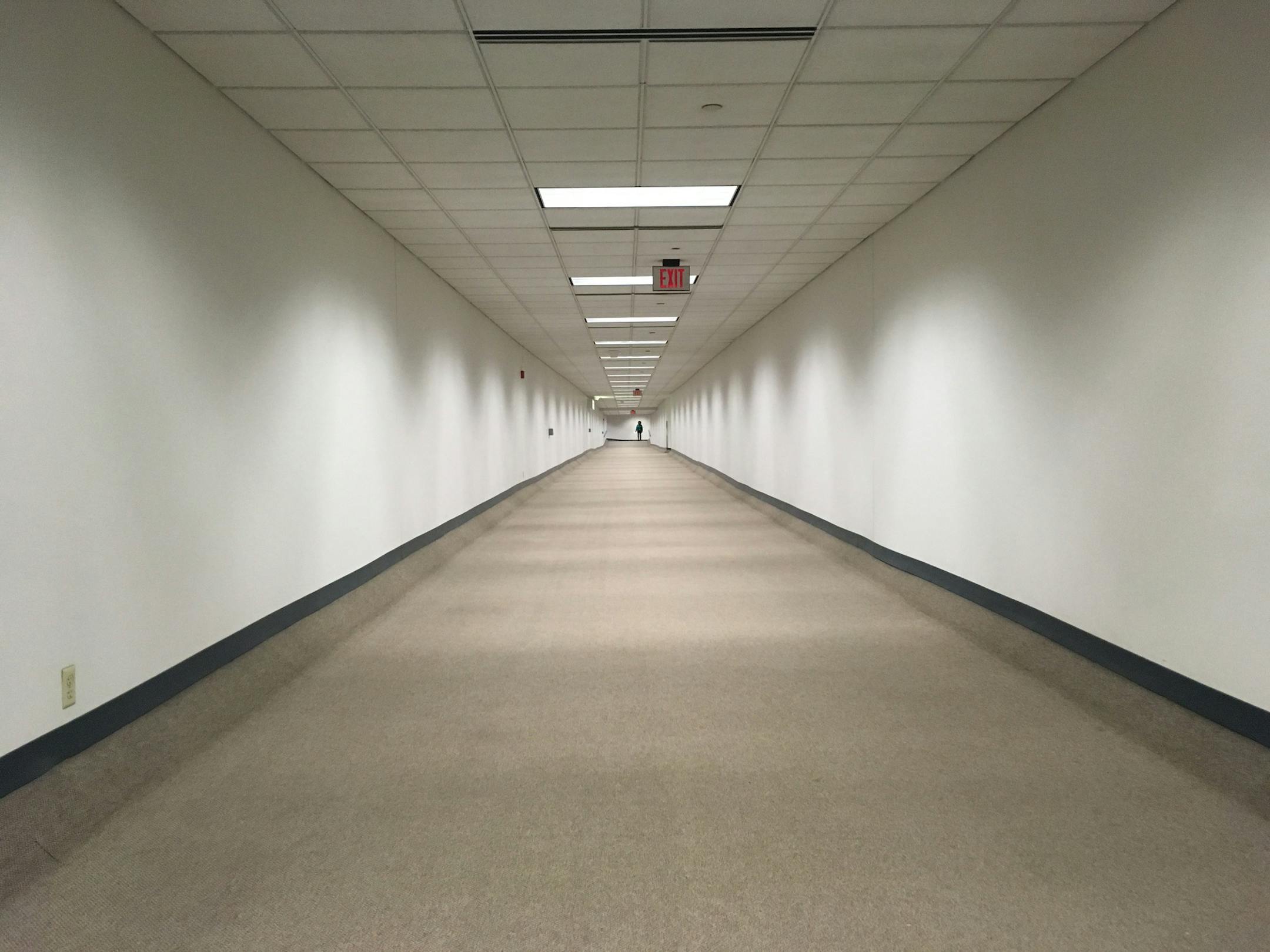 The underground passage to Minneapolis City Hall feels like the tunnel storm troopers would be herding you down in a dystopian sci-fi movie.