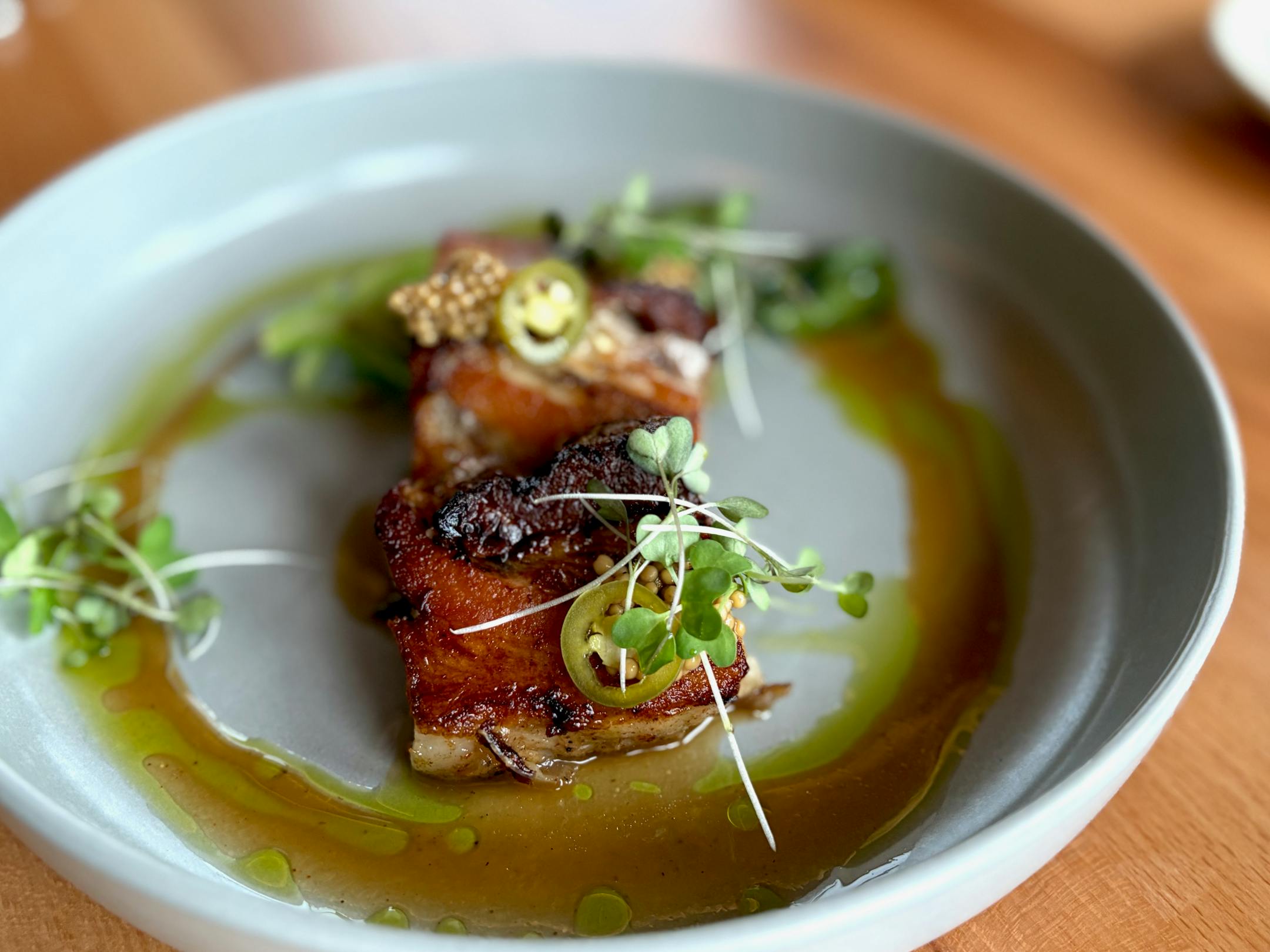 A pork belly small plate.