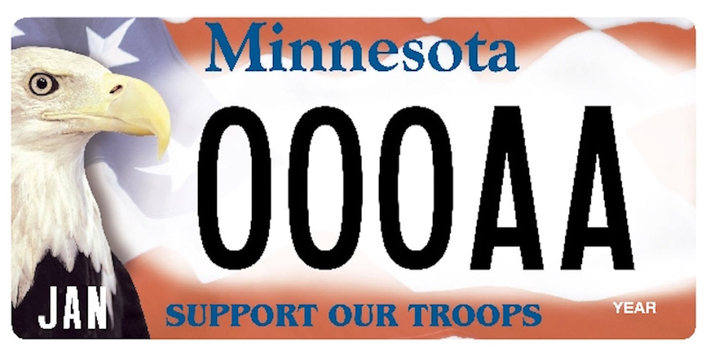 Harriet's likeness appeared on the "Support Our Troops" license plate.