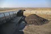 The manure pit at Dick Thompson's farm on Friday, November 30, 2012, in Boone, Iowa.