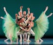 "Emeralds," part of Ballet West's production of Balanchine's "Jewels," at Northrop auditorium this week.
