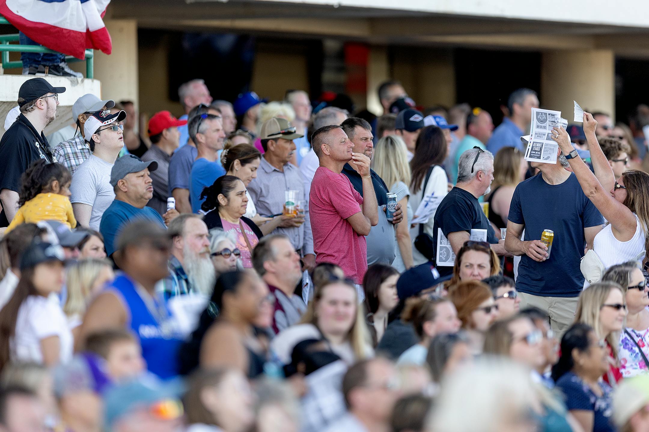Race fans pack the track on opening night at Canterbury Park.