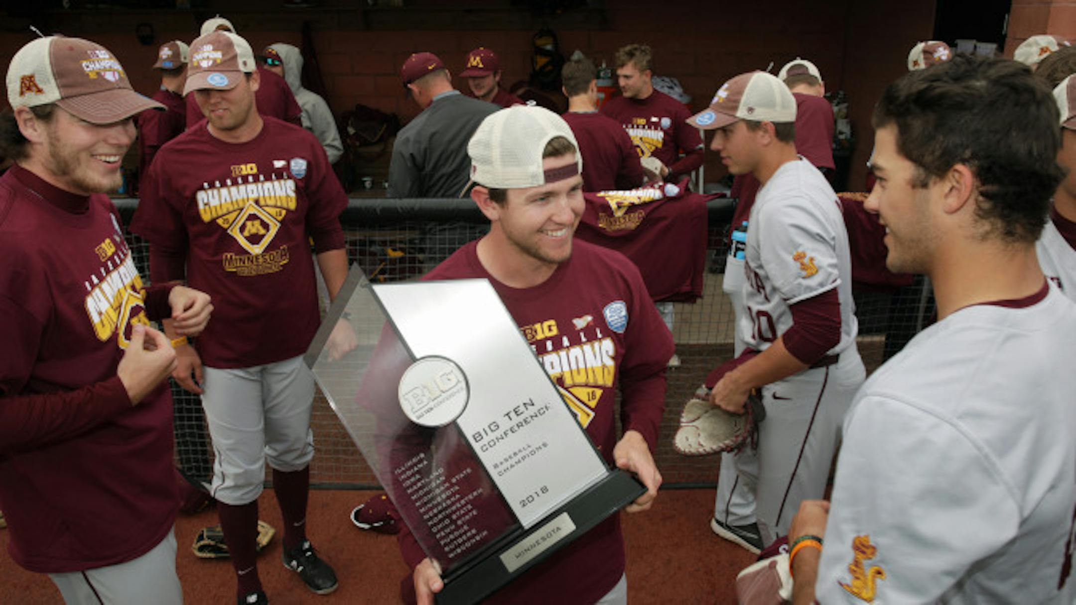 The Gophers celebrated winning the Big Ten regular-season championship.