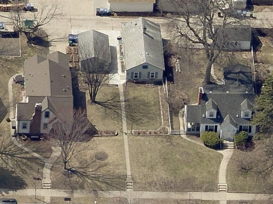 An aerial view of Jenna Davis' back-of-lot home in south Minneapolis.
