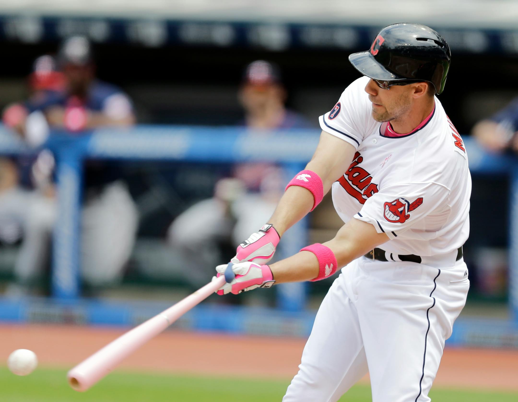 The Indians' David Murphy singled off Twins starter Trevor May in the first inning Sunday. Murphy went 4-for-4 in the Indians' 8-2 victory.