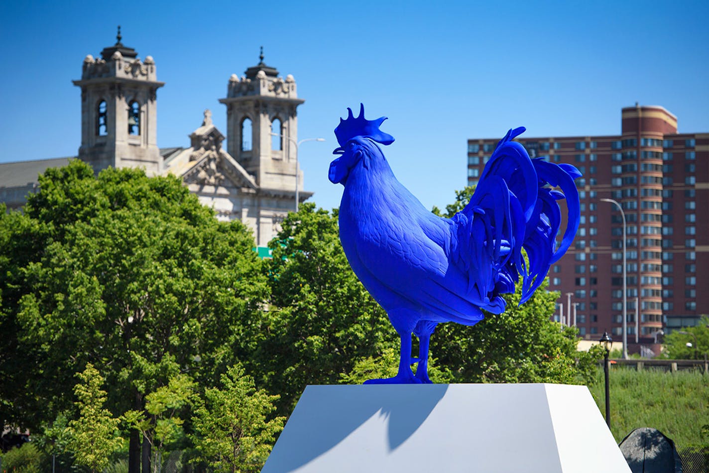 Hahn / Cock by Katharina Fritsch in the new Minneapolis Sculpture Garden.