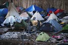 The homeless encampment near Hiawatha and Cedar avenues in Minneapolis in November.