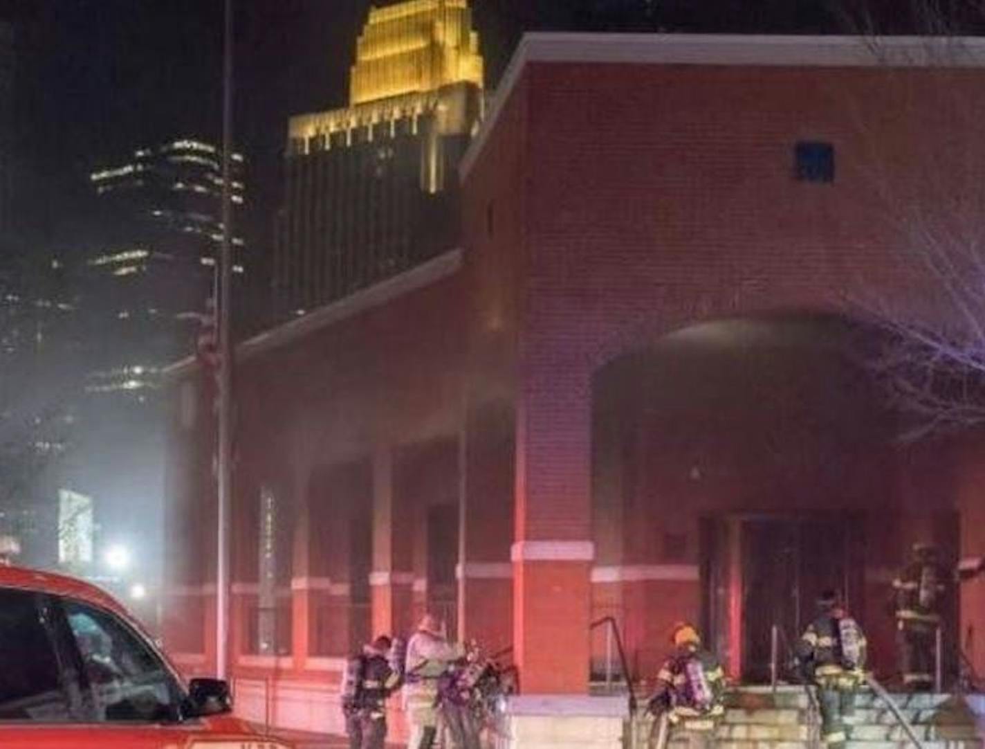 Fire damaged a postal station in downtown Minneapolis in April 2018.