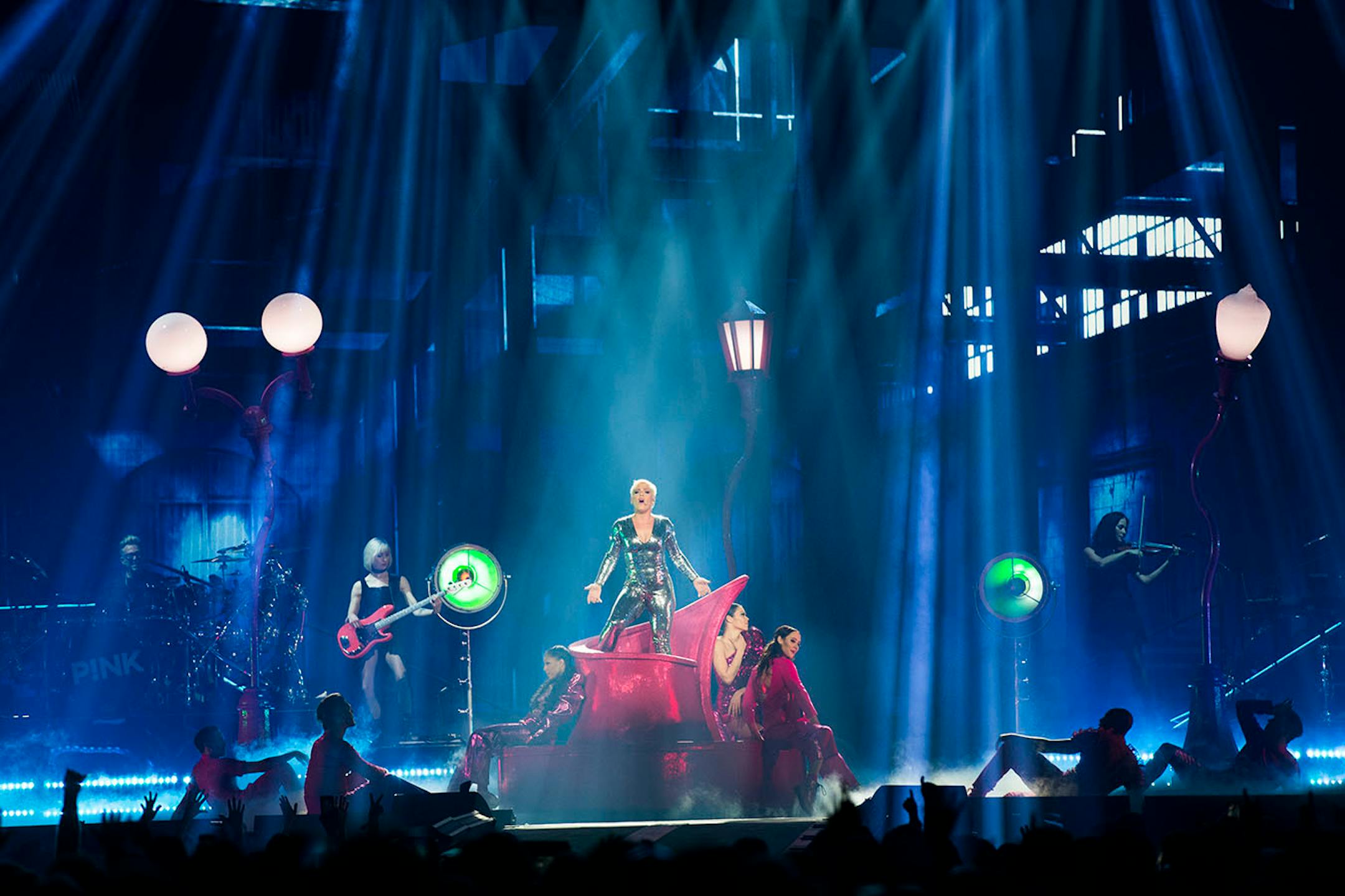 Pink performs during a sold out show at the Xcel Energy Center.